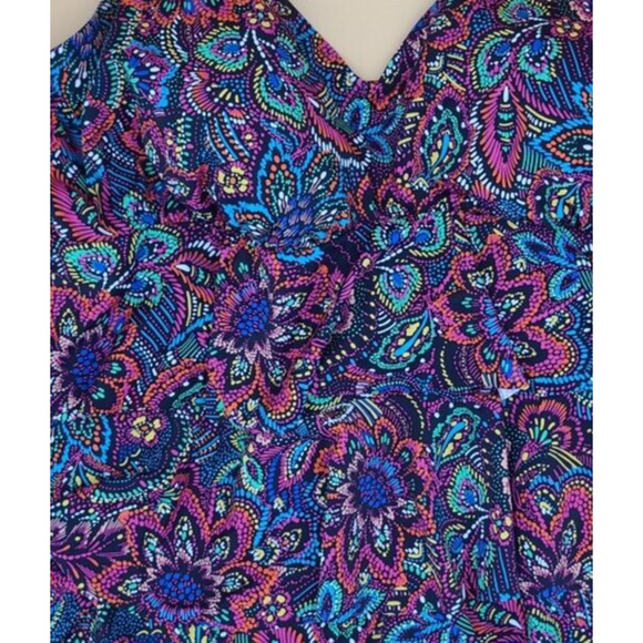 Swim Solutions Tummy Control Fauxkini One-Piece Swimsuit Navy Sz 24W NWT - Picture 3 of 4